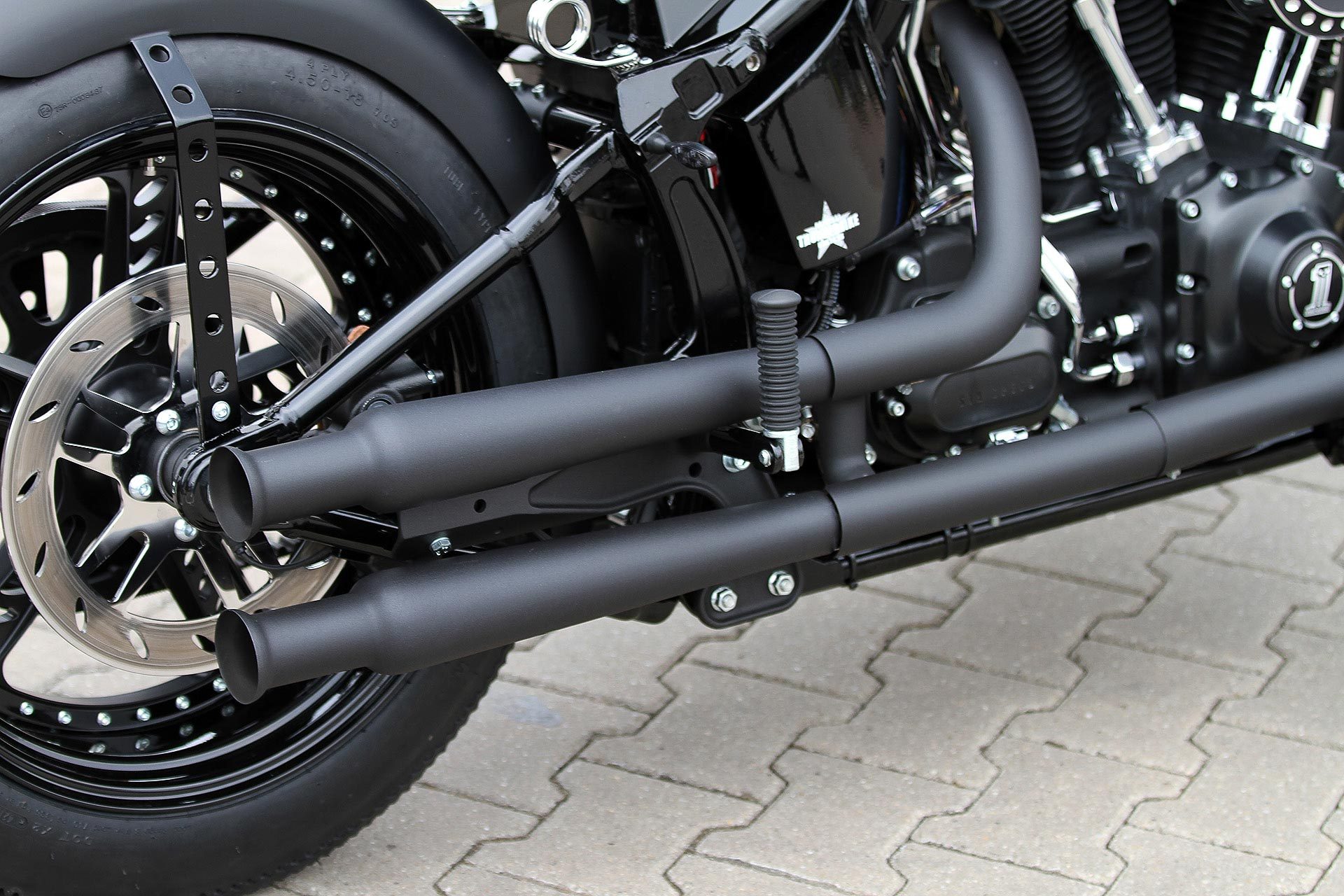 Blackout Window Riser 3" Alu Noir F Harley-Davidson Softail Shovel Dyna