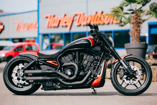 Customized Harley-Davidson motorcycles with Revolution engine by